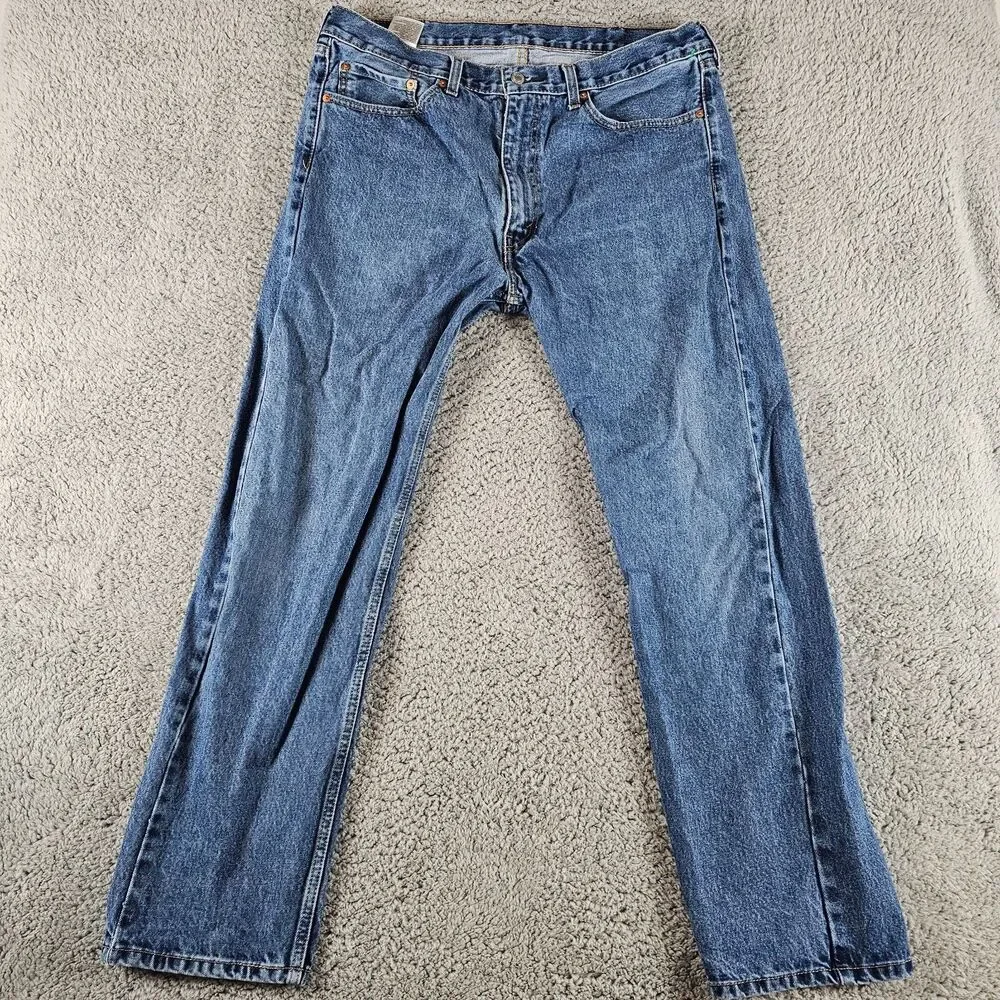 Levis 505 Jeans Mens 38x30* Blue Denim Regular Straight Casual Streetwear Skater